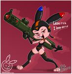  &hearts; 14-bis bazooka female fernando_faria lagomorph rabbit skimpy solo stockings weapon 