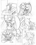  bed blush breasts chaotix comic couple crystal_the_cat cuddle feline female kneeling licking male mighty_the_armadillo mobian sega skirt smile sonic_(series) sonic_fanchar straight tongue 