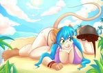  beach big_breasts bikini blue blue_hair breasts bug clothed clothing collaboration ear_piercing female freckles hair horseshoe_crab insect jasmine_(skidd) lying mammal mouse phsuke piercing purple purple_clothing rodent seaside shoulder_freckles skidd skimpy solo swimsuit tight_clothing 