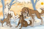  balto balto_(film) blue_eyes canine caption collar cub cute dog family female feral forest husky hybrid kitok looking_at_each_other male outside pample snow tail tree winter wolf yellow_eyes 