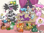  audino christmas christmas_tree cubchoo cupcake food gen_5_pokemon gothitelle highres joltik minccino munna no_humans oshawott pansear petilil poke_ball pokemon pokemon_(creature) purrloin scraggy sewaddle shell star stunfisk tears tepig trubbish vanillite 