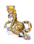  blackdiaraikia breasts feline female hair jaguar mammal nude plain_background raika solo tail white_background 