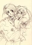  1boy 1girl absurdres america_(hetalia) artist_request axis_powers_hetalia carrying england_(hetalia) female genderswap highres male monochrome princess_carry united_kingdom_(hetalia) 