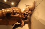  against_wall bovine bull hooves horns real sculpture tail 