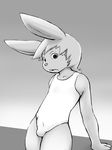  bulge crossdressing lagomorph male mek one-piece_swimsuit rabbit solo swimsuit 