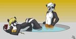  2010 bent_over bottomless countershading female male pool presenting shamira skunk straight topless touchmybadger undressing water wet 