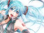  bad_id bad_pixiv_id blue_eyes blue_hair hatsune_miku long_hair nail_polish open_mouth solo tattoo twintails vocaloid wolf025 