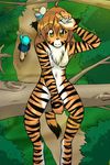  anthro female flora_(twokinds) forest human keidran male nude sitting tom_fischbach trace_(twokinds) tree twokinds 