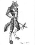  asheru_(setting) axe barbarian canine digitigrade fur male moghero scott_ruggels solo tail weapon wolf 