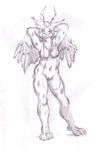  breasts cervine chubby deer dynx feline female looking_at_viewer lynx nipples nude plantigrade pussy solo wings 
