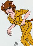  april_o&#039;neil cat feline female hair mammal plain_background solo teenage_mutant_ninja_turtles transformation unknown_artist white_background 