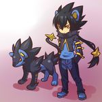  brown_hair clothing cosplay duo feral hair hitec human luxray male mammal nintendo pants pok&#233;mon pok&#233;mon_trainer pok&eacute;mon video_games 