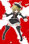  ahoge alternate_costume blonde_hair boots gloves harusame_(unmei_no_ikasumi) hat lunasa_prismriver short_hair solo thighhighs touhou yellow_eyes 