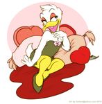  anthro avian bed bird daisy_duck disney duck female holly_massey pose solo white_feathers 