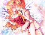  angel blush breasts brief_(character) brief_(psg) cleavage dress panty_&amp;_stocking_with_garterbelt panty_(character) panty_(psg) wings 