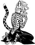  cheetah feline female hindpaw looking_back paws pinup solo tail terrie_smith 