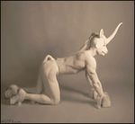  alex_kovas animated bodypaint equine gif hooves horns male muscles nightmare_fuel real solo unicorn white 