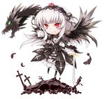  bad_id bad_pixiv_id black_wings cross dress feathers flower frills full_body hairband long_hair mtyy open_mouth pink_flower pink_rose red_eyes rose rozen_maiden solo suigintou sword transparent_background weapon white_hair wings 