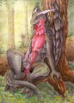  cum dragon erection male masturbation orgasm penis ruaidri scalie solo tree wings wood 