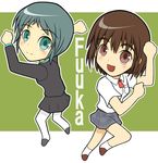  ayase_fuuka bad_id bad_pixiv_id multiple_girls namesake pantyhose parody persona persona_3 romaji sasama_keiji white_legwear yamagishi_fuuka yotsubato! 