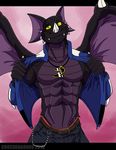  abs belt black crocdragon89 dragon green_eyes male muscles necklace scalie solo wings zeke 
