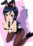  animal_ears aragaki_ayase black_hair blue_eyes breast_hold breasts bunny_ears bunnysuit cleavage long_hair medium_breasts necktie ore_no_imouto_ga_konna_ni_kawaii_wake_ga_nai pantyhose solo takaki 