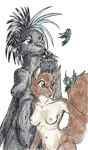  anthro avian bird breasts char_pannie char_sadie duo eyewear female glasses hummingbird mammal nipples nude pannie plain_background porcupine pussy rodent sadie sagebrush squirrel white_background 