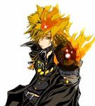  1boy belt black_pants blonde_hair cape fire flames giotto gloves jacket katekyo_hitman_reborn katekyo_hitman_reborn! lowres male male_focus orange_eyes pants sawada_ieyasu simple_background solo white_background 