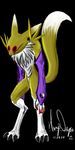  canine digimon eyeless fox gore guro hornydragon mammal missing_eye renamon solo 