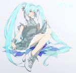  aqua_eyes aqua_hair hatsune_miku legs long_hair necktie shoes sitting skirt smile solo tsujisaki_(coa3) twintails very_long_hair vocaloid wrist_cuffs 