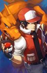  badass blue_eyes charizard chikinnugets hat human male mammal nintendo pok&#233;mon pok&#233;mon_trainer pok&eacute;mon pokemon_trainer red_(pok&#233;mon) red_(pokemon) red_eyes video_games 