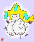  breasts cookie female jirachi lactating legendary_pok&#233;mon milk nintendo pok&#233;mon pok&#233;morph pok&eacute;mon sweat unknown_artist video_games 