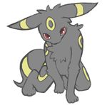  eeveelution looking_at_viewer nintendo plain_background pok&#233;mon pok&eacute;mon red_eyes solo tail umbreon unknown_artist video_games white_background 