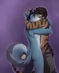  canine clothing couple cute dog duo erection eyes_closed feline gay hug husky jailbird love male mammal nude open_pants pants penis tiger topless 