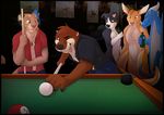  alcohol anthro balls bar beer beverage blue_dragon booga border_collie canine chaosreign clothing cougar dog dragon feline fur green_eyes kangaroo lion male mammal marsupial mountain mushu mustelid necklace one_eye_closed ora otter pool pool_(game) pool_table public puma rarakie redclaw_the_otter rover 