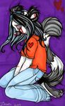  &hearts; &lt;3 black_hair blood female hair holly_massey lemur long_hair solo tail zeriara_(character) 