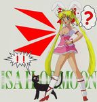  animal_ears bishoujo_senshi_sailor_moon boots breastless_clothes breastless_clothing bunny_ears cat cosplay crossover di_gi_charat di_gi_charat_(cosplay) luna_(sailor_moon) nude_filter photoshop tsukino_usagi twintails 