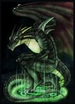  claws crouching dragon green green_scales horn horns magic magic_circle nude reptile scalie solo summon summoning tail teeth unknown_artist wings 