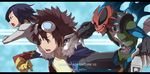  bad_id bad_pixiv_id black_hair brown_eyes brown_hair digimon digimon_adventure_02 gloves goggles hajime_(hajime-ill-1st) ichijouji_ken jacket letterboxed male_focus motomiya_daisuke multiple_boys paildramon 