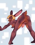  anus balls bent_over butt girly lagomorph male mooning nude penis presenting rabbit ryukyur solo 