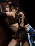  2girls belly biting final_fantasy final_fantasy_xiii fingering highres lightning_farron multiple_girls navel oerba_yun_fang piercing tattoo yuri 