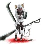  chibi cute female ink-eyes magic_the_gathering mask naginata rat rodent skimpy solo sword unknown_artist weapon 