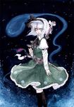  absurdres bad_id bad_pixiv_id black_hairband blue_eyes ghost hairband highres katana konpaku_youmu konpaku_youmu_(ghost) lewis scabbard sheath short_hair silver_hair solo sword touhou weapon white_hair 