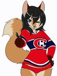  canada canine cute darkduck64 dog female half-dressed hockey jersey panties rachel_(darkduck64) solo spazzykoneko underwear 