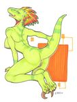  2010 anus breasts dinosaur female green iggi licking_lips lizard mooning nude presenting pussy raised_tail raptor reptile scalie side_boob solo tail 