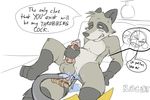  anal_vore balls dialogue do_not_want english_text hindpaw male masturbation penis pok&eacute;mon raccoon raichu rockk sheath vore 