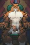  angry balls big_balls big_penis feline male muscles nude penis pose solo thewielder throne tiger 