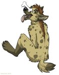  2010 bone hyena keihound male mammal nude plain_background solo spotted_hyena tongue tongue_out white_background 