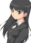  amagami ayatsuji_tsukasa black_hair black_jacket blazer brown_eyes face jacket kibito_high_school_uniform long_hair school_uniform shishoku_gankou smile solo 