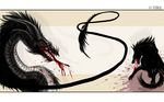  black black_body blood canine dragon fangs mammal teeth tire unknown_artist wallpaper widescreen wolf 